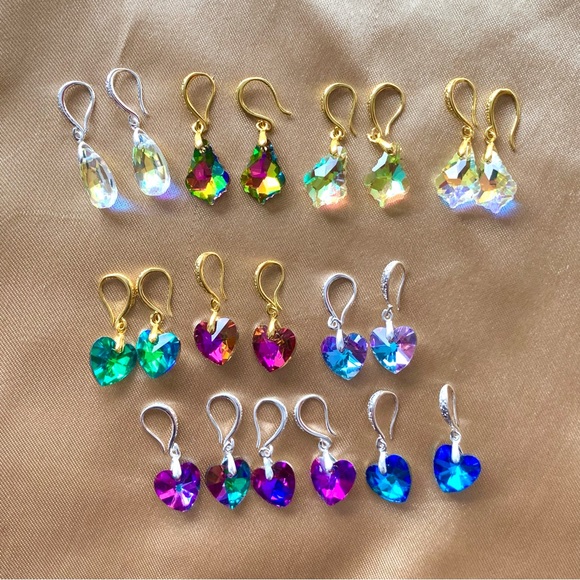 🌟2/$30🌟925 Silver Purple Heart Shape Crystal Earrings l - Picture 7 of 8